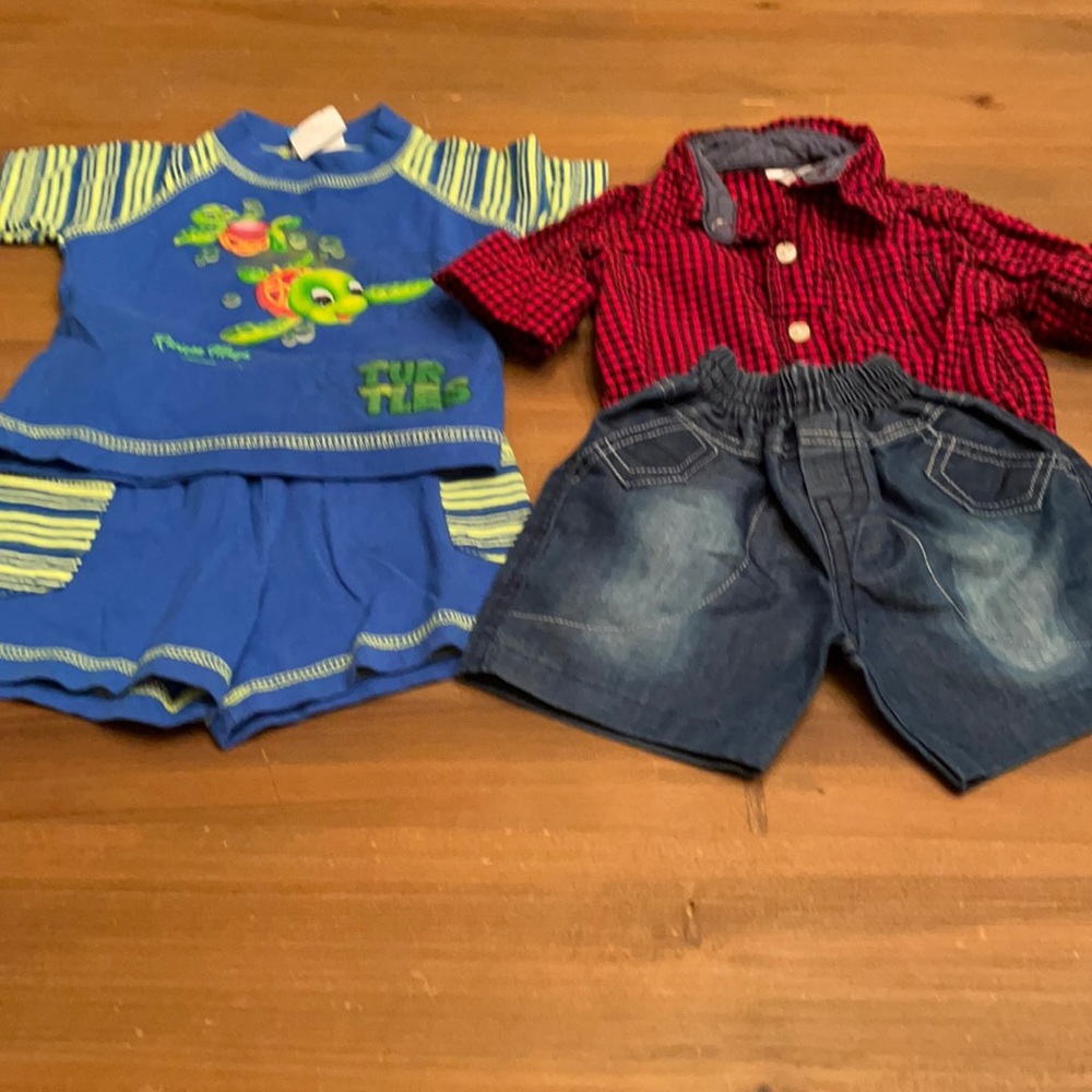 Two size 6 month short sets